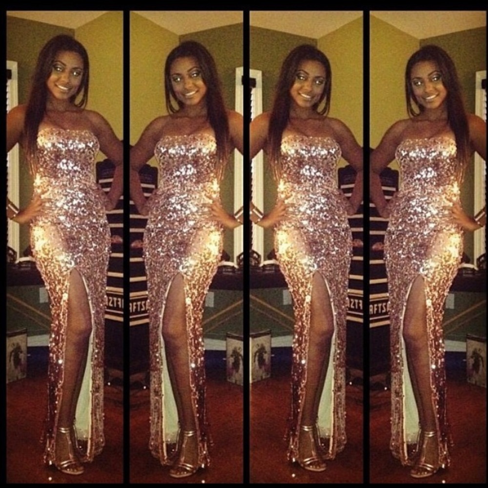 Gold sequence dress
